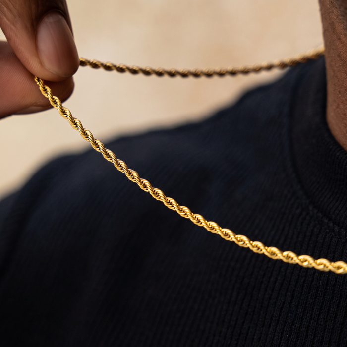 Iced Baseball Pendant + 2mm Rope Chain Bundle In Yellow Gold