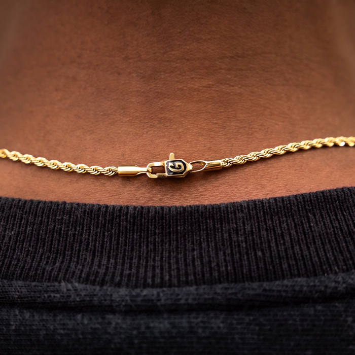 Iced Baseball Pendant + 2mm Rope Chain Bundle In Yellow Gold
