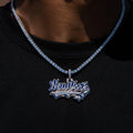 Iced New York Pendant in White Gold