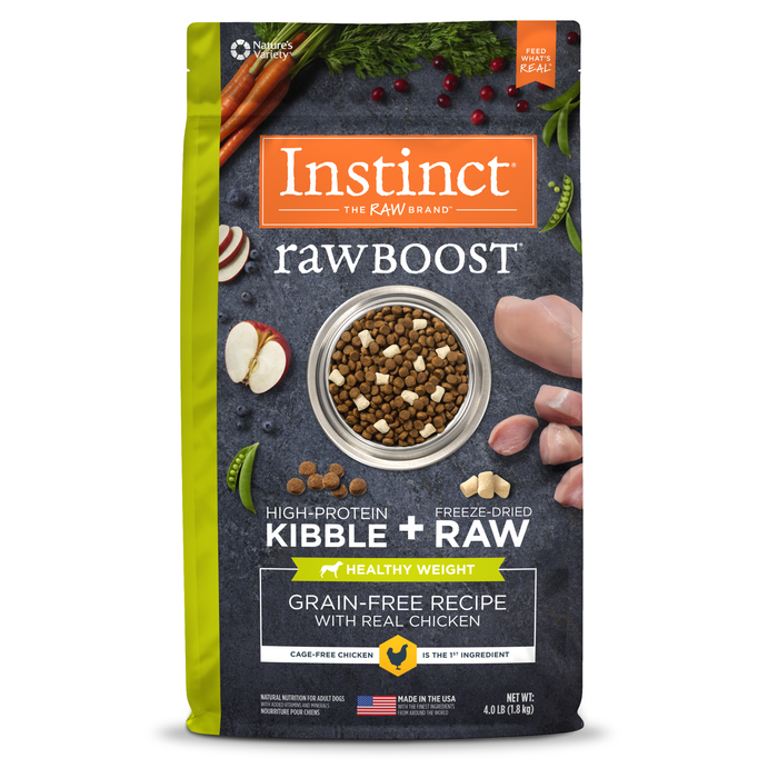 Instinct Raw Boost Healthy Weight Chicken Dry Dog Food, 4 lb. Bag