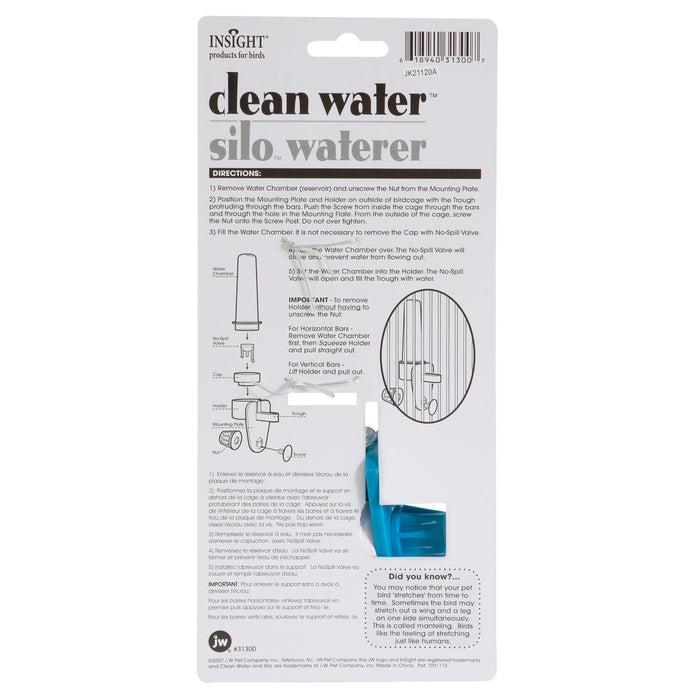 JW Clean Water Silo Bird Waterer