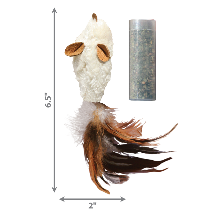 KONG Refillables Feather Mouse Cat Toy