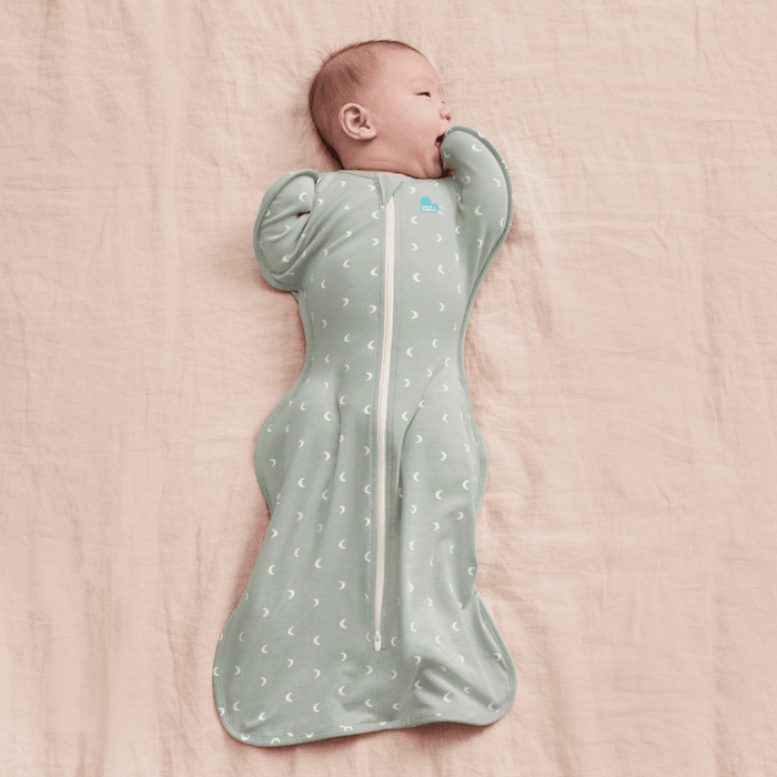 Love To Dream Swaddle UP Stretch Cotton Moon (Olive, Medium) - Stage 1