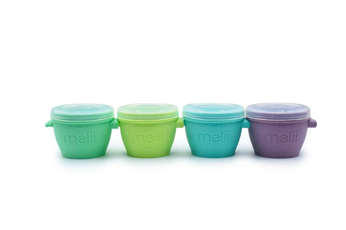 Melii Silicone Snap & Go Pads, Food Storage Container - Pack of 4 (4oz)