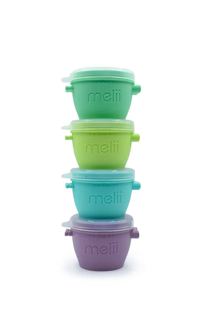 Melii Silicone Snap & Go Pads, Food Storage Container - Pack of 4 (4oz)