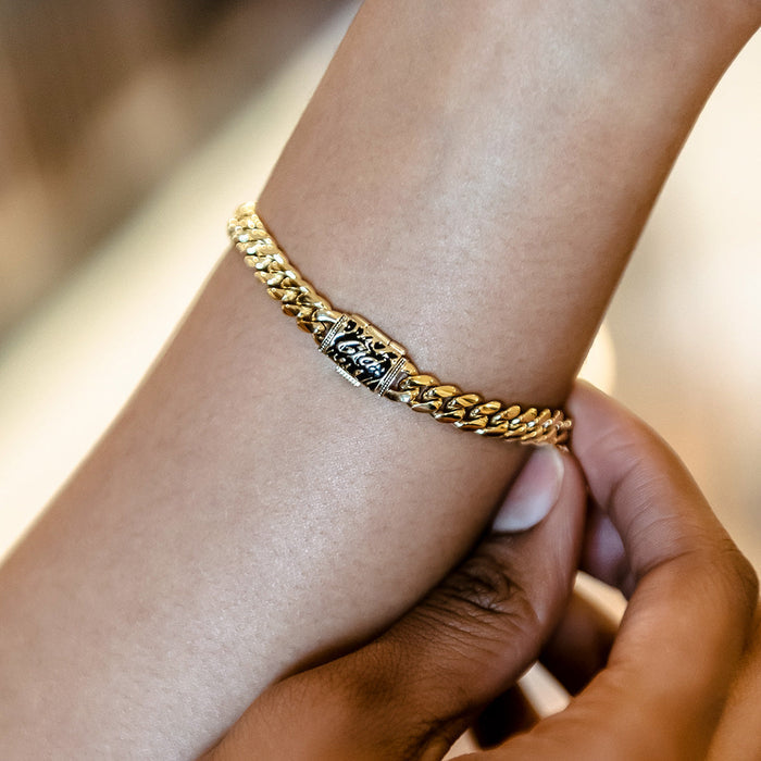 Miami Cuban Bracelet in Yellow Gold- 6mm
