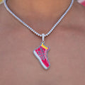 Miami Heat Official NBA Sneaker Pendant in White Gold
