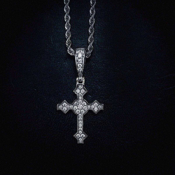 Micro Celtic Cross V.3 in White Gold - The GLD Shop