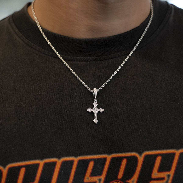 Micro Celtic Cross V.3 in White Gold - The GLD Shop