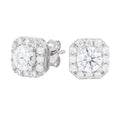 Micro Clustered Moissanite Earrings in Sterling Silver