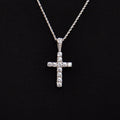 Micro Diamond Cross Pendant + 2MM Rope Chain Bundle in White Gold