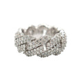Moissanite Diamond Prong Cuban Ring in Sterling Silver