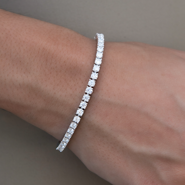 Moissanite Diamond Tennis Bracelet in Sterling Silver- 3mm