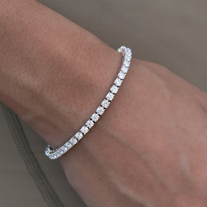 Moissanite Diamond Tennis Bracelet in Sterling Silver- 3mm