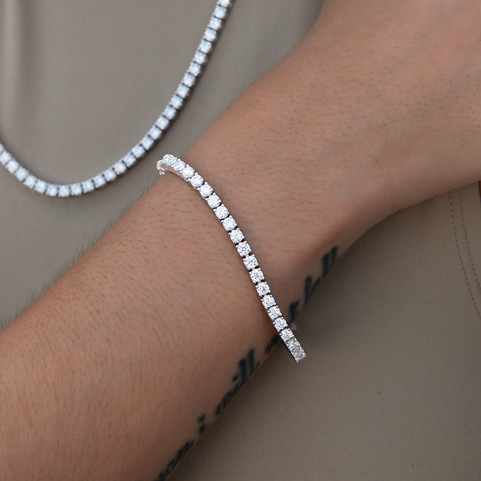 Moissanite Diamond Tennis Bracelet in Sterling Silver- 3mm