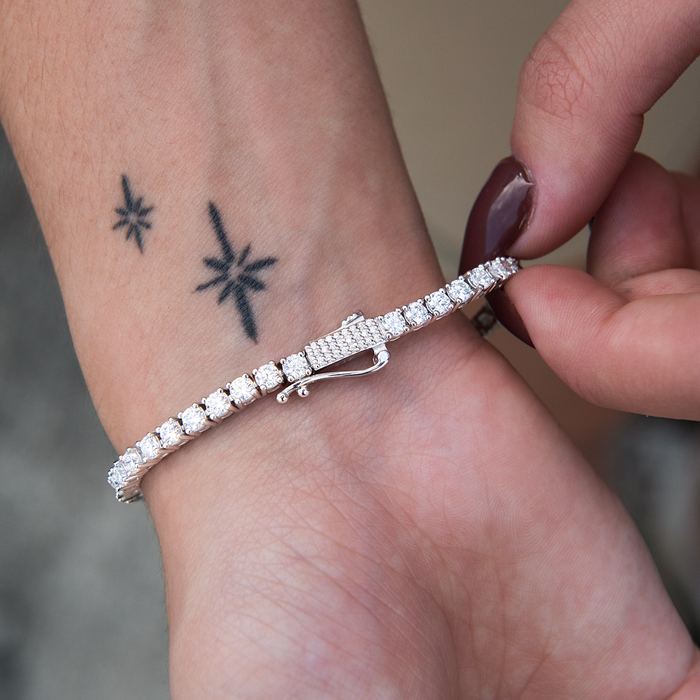 Moissanite Diamond Tennis Bracelet in Sterling Silver- 3mm