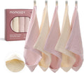 Momcozy Baby Washcloths 4 Layer Design Cotton for Newborns (Beige & Pink)