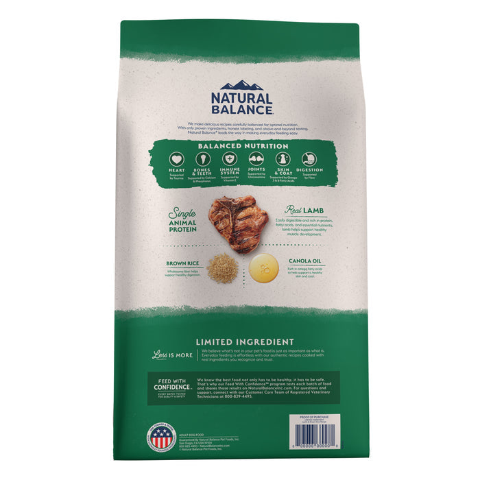 Natural Balance® Limited Ingredient Lamb & Brown Rice Recipe Dog Dry