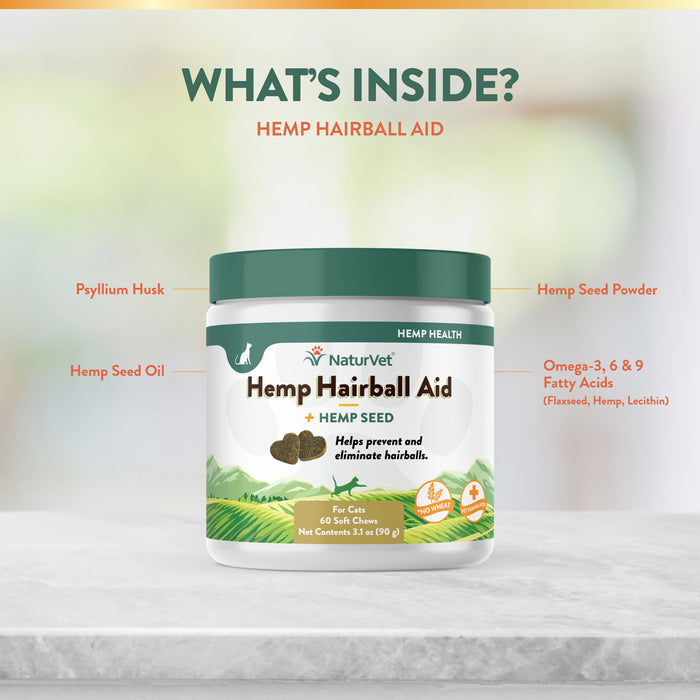 NaturVet Hemp Hairball Aid Cat Soft Chew