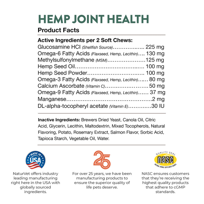 NaturVet Hemp Joint Soft Chew for Cats