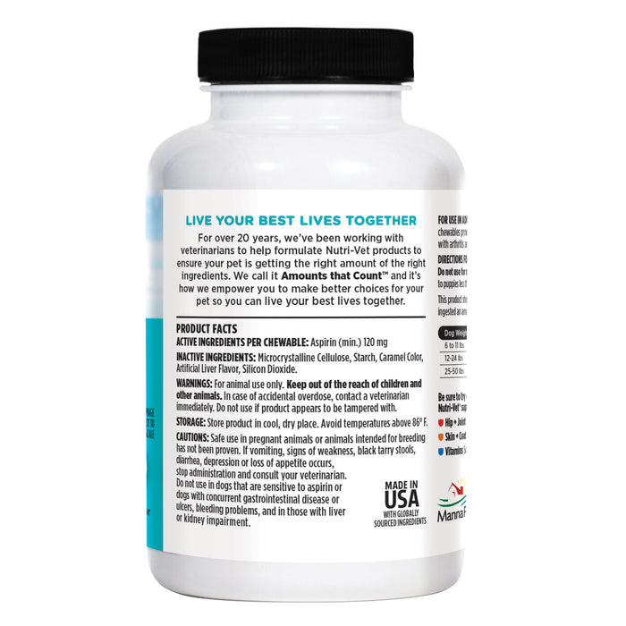 Nutri-Vet 120MG Aspirin For Dogs 100 Count