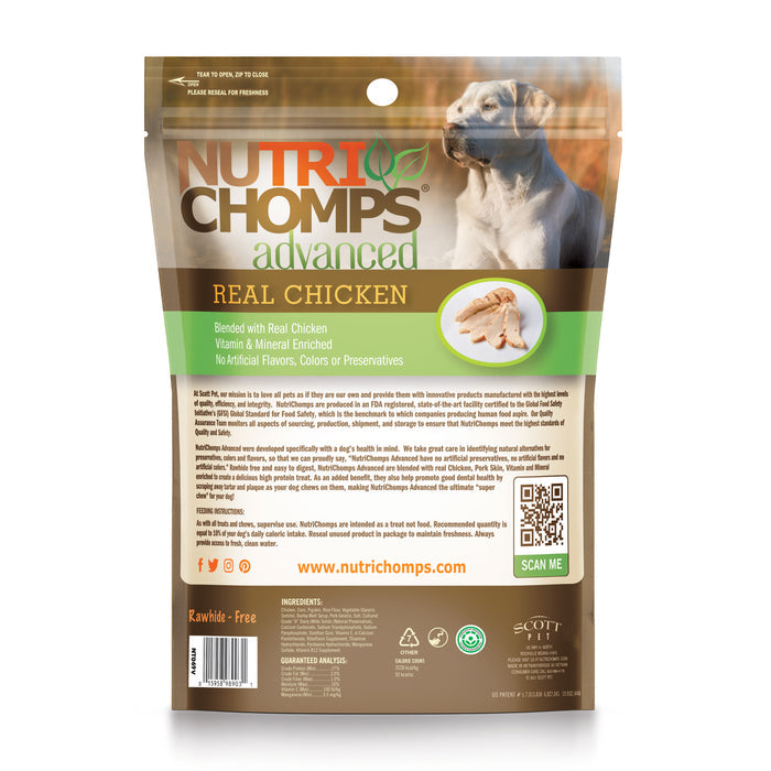 NutriChomps Advanced 2.5" Chicken Flavor Mini Knots Wrapped with Real Chicken, 12 Count Dog Chews
