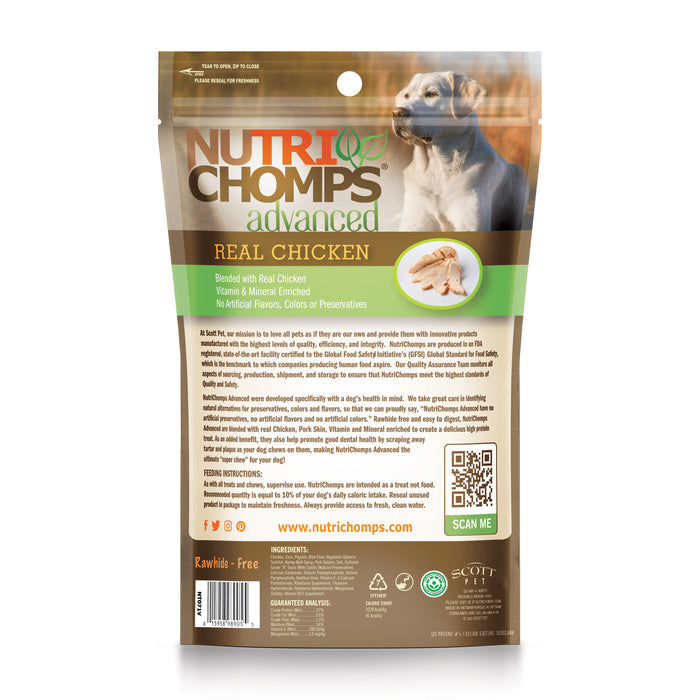 NutriChomps Advanced 6" Chicken Flavor Mini Twists Wrapped with Real Chicken, 12 Count Dog Chews