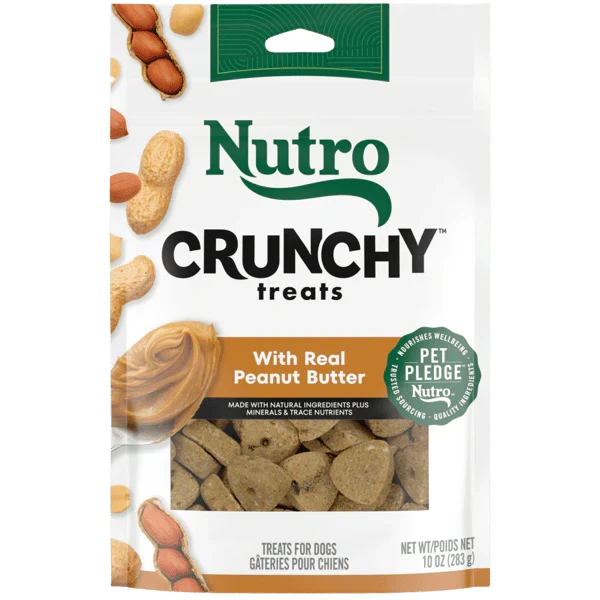 NUTRO Crunchy Dog Treats with Real Peanut Butter, 10 oz. Bag