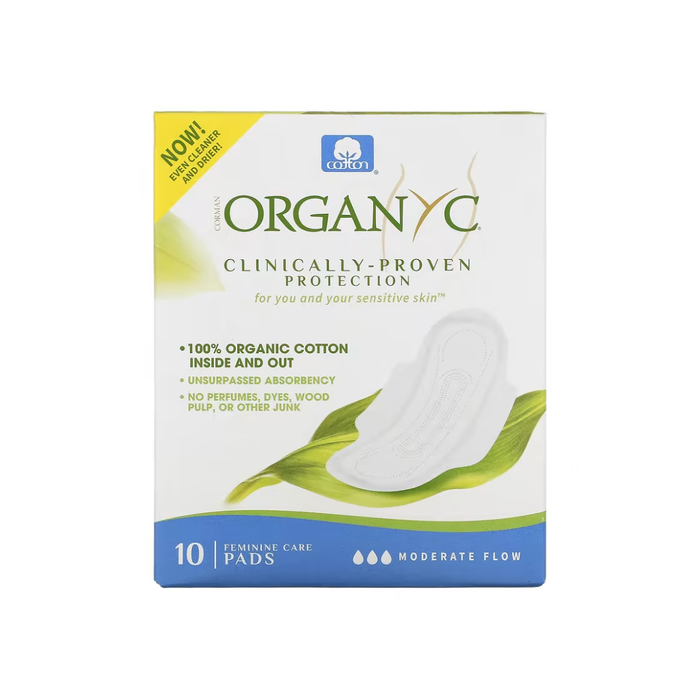 Organyc Cotton Pads, Moderate Flow (10 Pads)