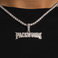 Packwoods Iced Logo Pendant in White Gold - The GLD Shop