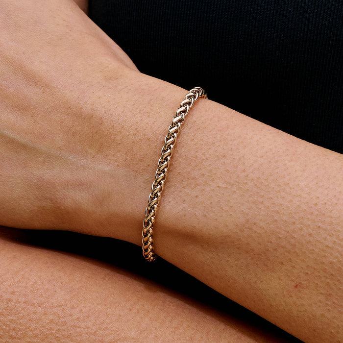 Palm Chain Bracelet in Rose Gold - 4mm