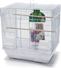 Penn-Plax Square Bird Cage Starter Kit, White, Small