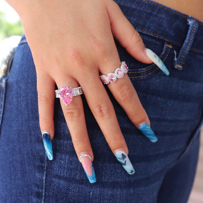 Pink Oval Stone Ring - The GLD Shop