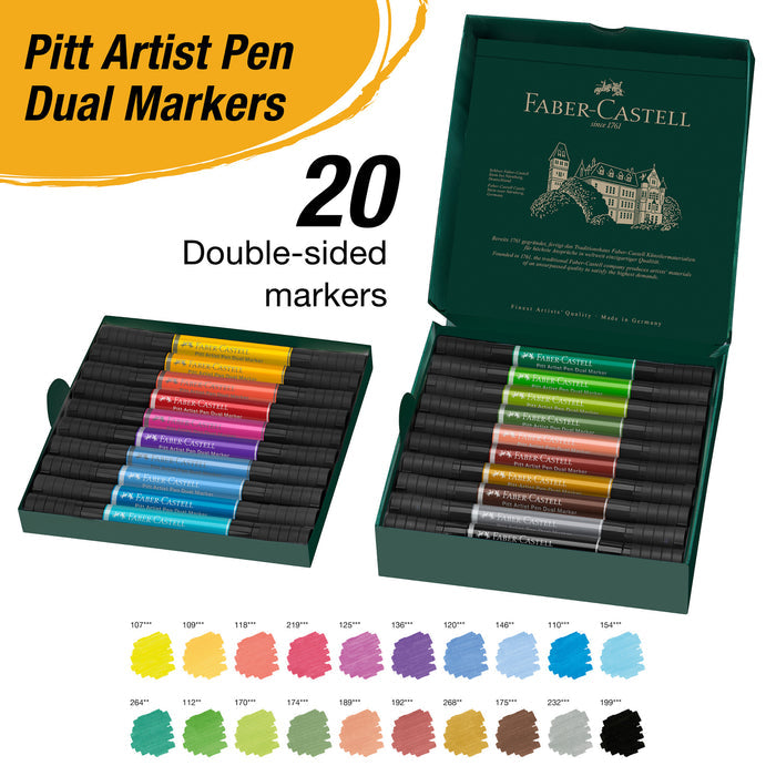 Pitt Artist Pen Dual Markers, Wallet of 20 - #FC162020