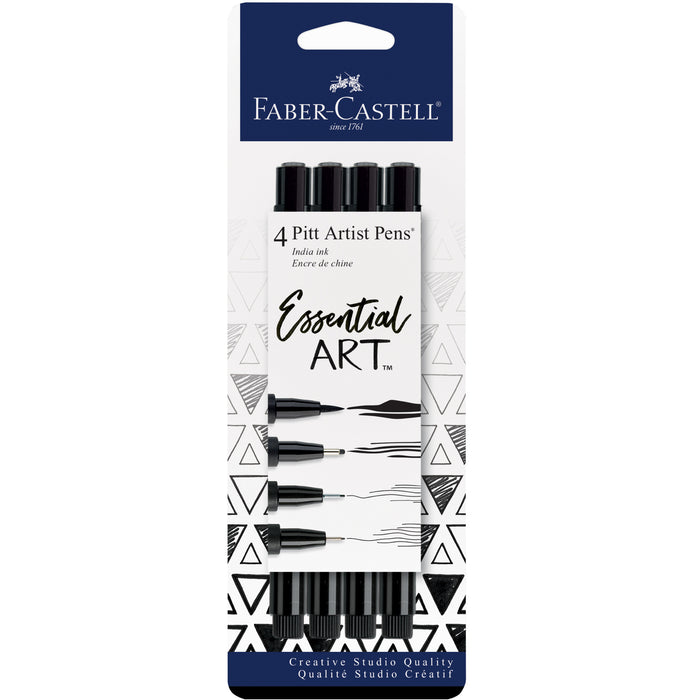 Pitt Artist Pen, Essential Art - #199 Black Set of 4 - #FC770075