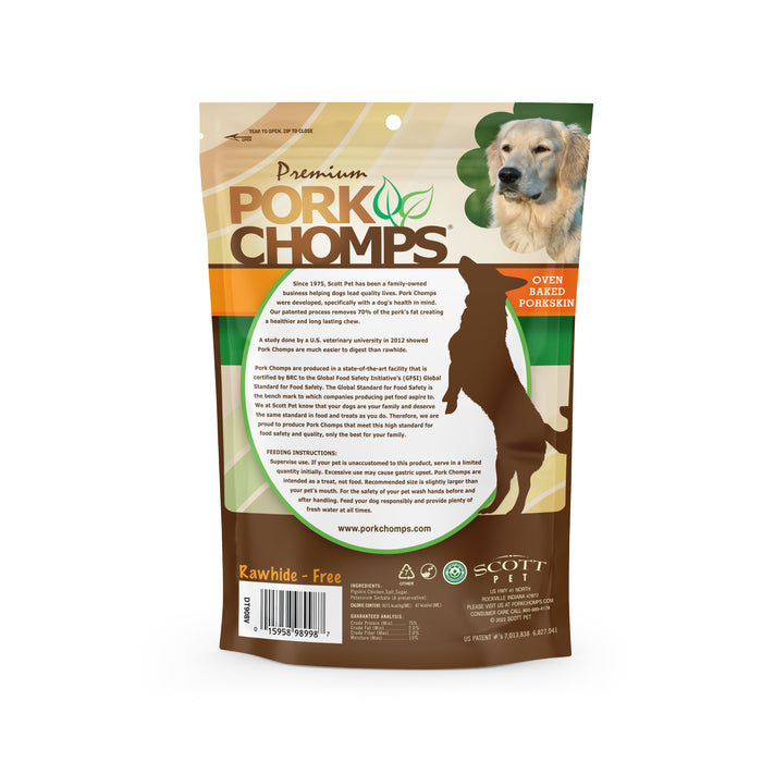 Pork Chomps 2.5-inch Baked Pork Skin Mini Knots with Real Chicken wrap, 12 Count Dog Chews