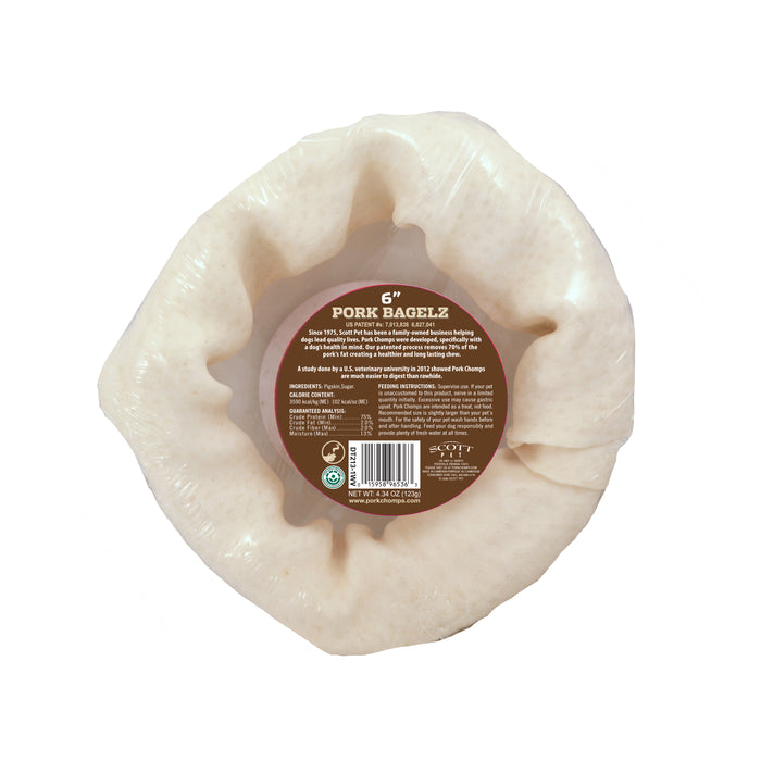 Pork Chomps 6-inch Baked Pork Skin-shaped Bagel, 1 count Dog Chew