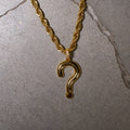 Question Mark Pendant + 6mm Rope Chain in Yellow Gold Bundle