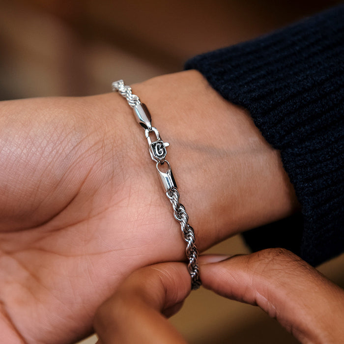 Rope Bracelet in White Gold- 4mm