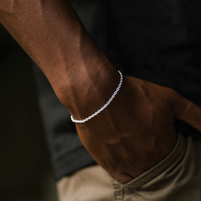 Rope Bracelet in White Gold - 2mm - The GLD Shop