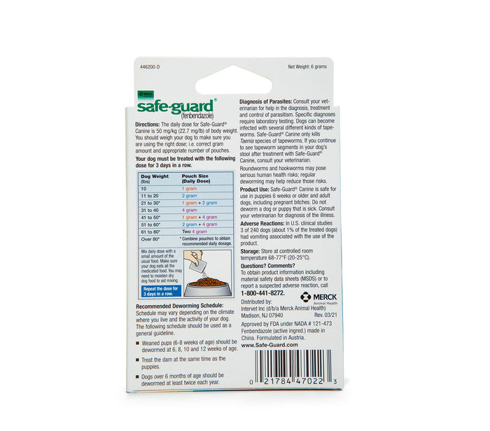 Safe-Guard Canine Dewormer 2 GM
