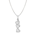 CLARA 925 Sterling Silver 3 Heart Pendant Chain Necklace