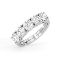 CLARA Pure 925 Sterling Silver 5 stone Eternity Finger Ring with Adjustable Band