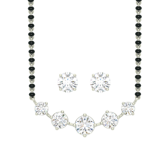 Silver 5 Stone Mangalsutra Jewellery Set