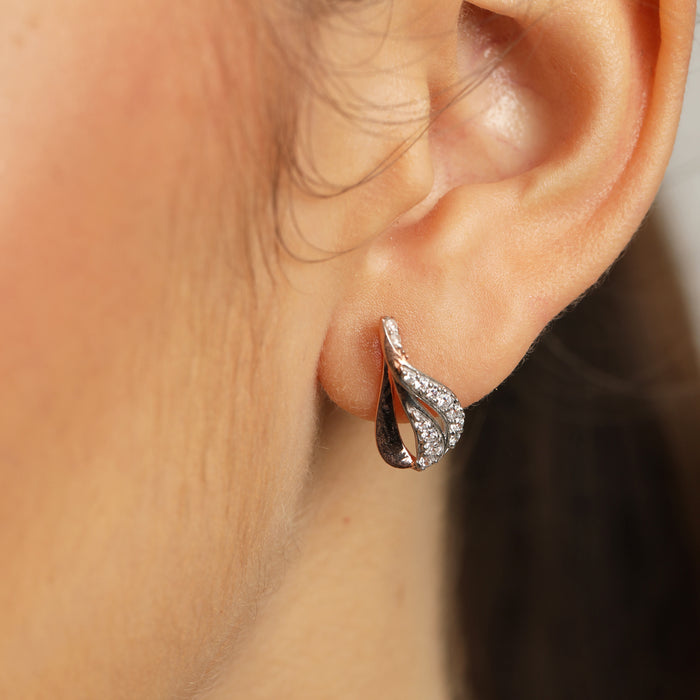 CLARA 925 Sterling Silver Agda Earrings with Screw Back