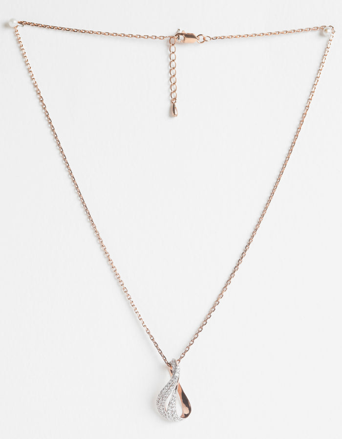 CLARA 925 Sterling Silver Agda Pendant Chain Necklace