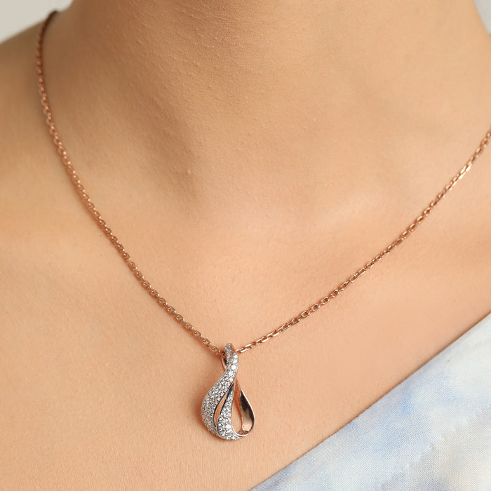 CLARA 925 Sterling Silver Agda Pendant Chain Necklace