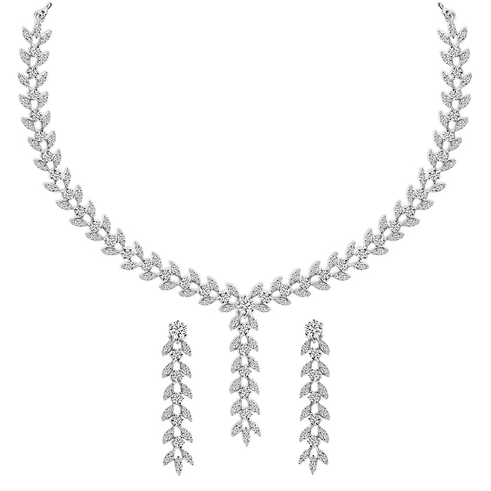 Silver Aiza Necklace Jewellery Set