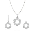 CLARA 925 Sterling Silver Alma Pendant Earring Chain Jewellery Set