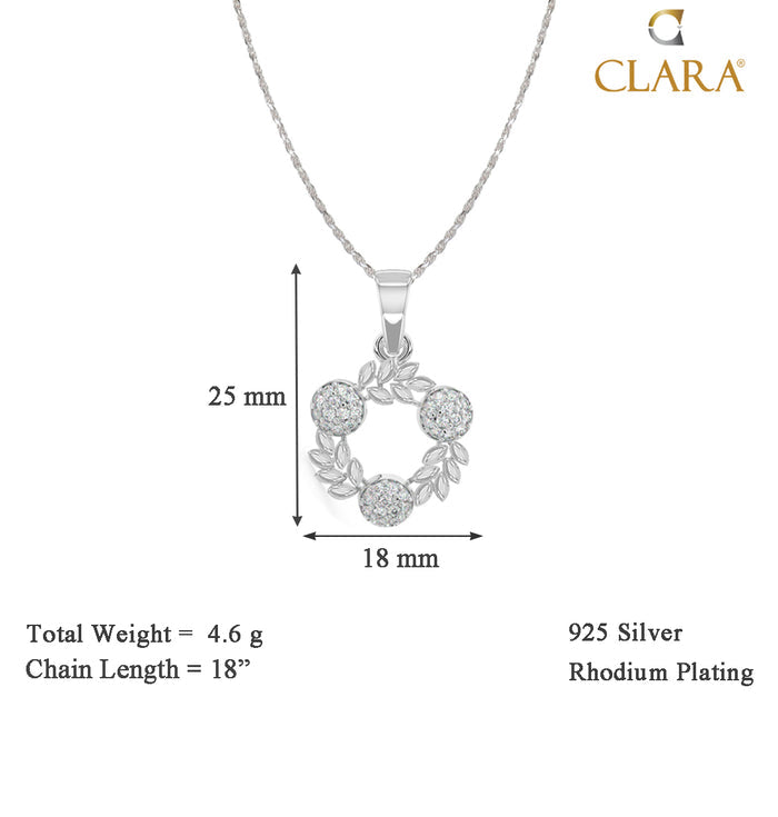 CLARA 925 Sterling Silver Alma Pendant Chain Necklace